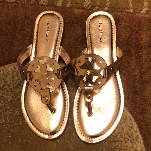 pierre dumas rose gold sandals